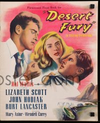 3w0643 DESERT FURY pressbook 1947 Burt Lancaster & John Hodiak both want Lizabeth Scott, film noir!