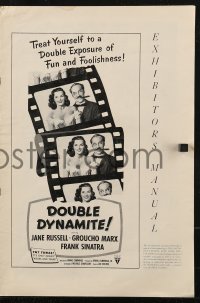 3w0645 DOUBLE DYNAMITE pressbook 1952 great images of Groucho Marx & sexy Jane Russell on film strip!