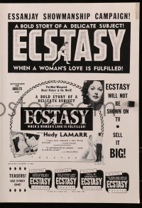 3w0649 ECSTASY pressbook R1953 Hedy Lamarr's early nudie, a bold story of a delicate subject!