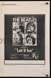 3w0664 LET IT BE pressbook 1970 Beatles, John Lennon, Paul McCartney, Ringo Starr, George Harrison