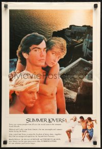 3w0629 SUMMER LOVERS promo brochure 1982 young Daryl Hannah, Quennessen, unfolds to 15x23 poster!