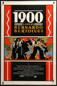 3x0625 1900 1sh 1977 directed by Bernardo Bertolucci, Robert De Niro, cool Doug Johnson art!