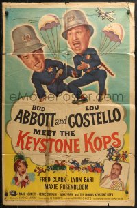 3x0632 ABBOTT & COSTELLO MEET THE KEYSTONE KOPS 1sh 1955 Bud & Lou in the movies' maddest days!