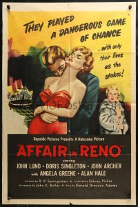 3x0635 AFFAIR IN RENO 1sh 1957 they played a dangerous three-way triangle gambling game of chance!