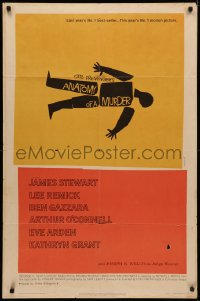 3x0648 ANATOMY OF A MURDER style B 1sh 1959 Preminger, classic Saul Bass body silhouette art!