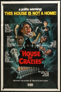 3x0656 ASYLUM 1sh R1980 Peter Cushing, Britt Ekland, horror, House of Crazies!
