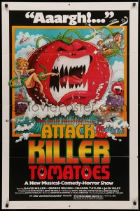 3x0657 ATTACK OF THE KILLER TOMATOES 1sh 1979 wacky monster artwork by David Weisman!