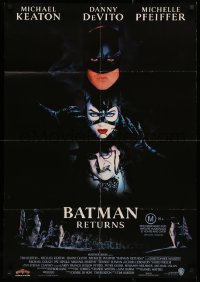 3x0247 BATMAN RETURNS Aust 1sh 1992 Michael Keaton, Danny DeVito, Michelle Pfeiffer, Tim Burton!