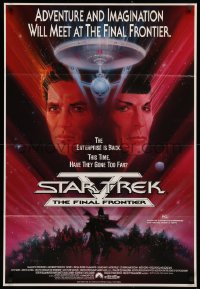 3x0290 STAR TREK V Aust 1sh 1989 The Final Frontier, art of William Shatner & Nimoy by Bob Peak!