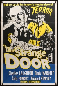 3x0291 STRANGE DOOR Aust 1sh 1952 Charles Laughton, Sally Forrest, Boris Karloff!