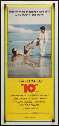 3x0301 '10' Aust daybill 1979 Blake Edwards, image of Dudley Moore & sexy Bo Derek on the beach!