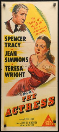 3x0308 ACTRESS Aust daybill 1953 George Cukor directed, Jean Simmons, Spencer Tracy, ultra-rare!