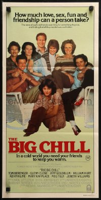 3x0328 BIG CHILL Aust daybill 1983 Tom Berenger, Glenn Close, Jeff Goldblum & William Hurt!