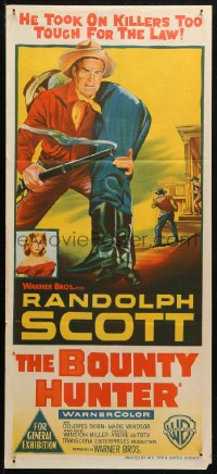 3x0334 BOUNTY HUNTER Aust daybill 1954 when the law put up the money Randolph Scott put on his guns!