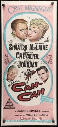 3x0343 CAN-CAN Aust daybill 1960 Frank Sinatra, Shirley MacLaine, Maurice Chevalier & Jourdan