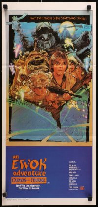 3x0347 CARAVAN OF COURAGE Aust daybill 1984 An Ewok Adventure, Star Wars, art by Drew Struzan!