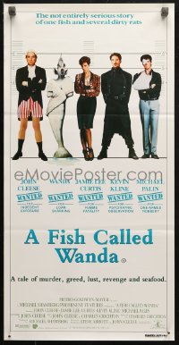 3x0396 FISH CALLED WANDA Aust daybill 1988 John Cleese, Curtis, Kline & Palin in police line up!