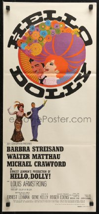 3x0425 HELLO DOLLY Aust daybill 1970 art of Barbra Streisand & Walter Matthau by Richard Amsel!