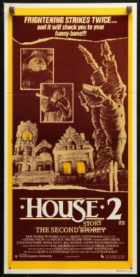 3x0433 HOUSE II: THE SECOND STORY Aust daybill 1987 art of severed hand unlocking door by Bill Morrison!