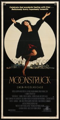 3x0473 MOONSTRUCK Aust daybill 1987 Cher in front of New York City skyline, Norman Jewison!