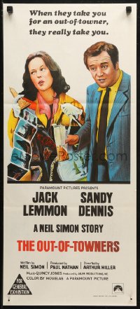 3x0480 OUT-OF-TOWNERS Aust daybill 1970 Jack Lemmon, Sandy Dennis, written by Neil Simon!