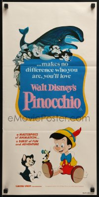 3x0488 PINOCCHIO Aust daybill R1982 Disney classic cartoon about a wooden boy who wants to be real!