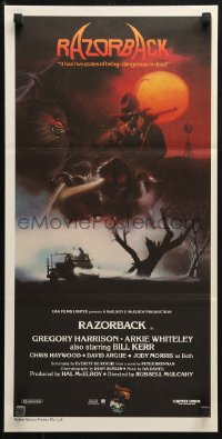 3x0502 RAZORBACK Aust daybill 1984 Australian horror, cool artwork by Brian Clinton!