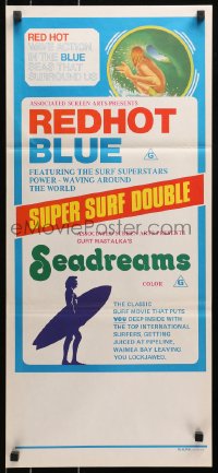 3x0503 REDHOT BLUE/SEADREAMS Aust daybill 1970s surfing superstars power-waving around the world!