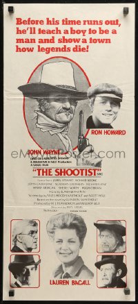 3x0519 SHOOTIST Aust daybill 1976 Richard Amsel artwork of cowboy John Wayne + cast images!