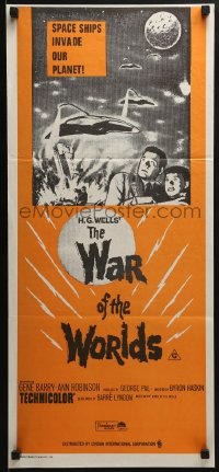 3x0553 WAR OF THE WORLDS Aust daybill R1970s H.G. Wells classic produced by George Pal!