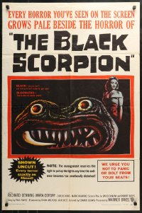 3x0679 BLACK SCORPION 1sh 1957 art of wacky creature looking more laughable than horrible!
