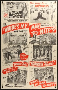 3x0695 BROWNSKIN MODELS 1sh 1944 all-black war movie Marching On retitled as Where's My Man To-Nite!