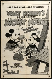 3x0697 BUILDING A BUILDING 1sh R1974 Walt Disney, Mickey & Minnie Mouse on construction site!