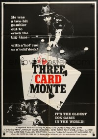 3x0622 THREE CARD MONTE Canadian 1sh 1978 out to crack the big-time w/ a hot cue or a cold deck!