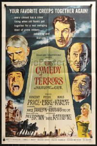 3x0738 COMEDY OF TERRORS 1sh 1964 Boris Karloff, Peter Lorre, Vincent Price, Joe E. Brown, Tourneur!