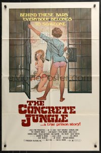 3x0742 CONCRETE JUNGLE 1sh 1982 behind these bars everybody belongs to someone, sexy art!
