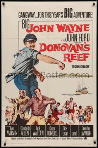 3x0789 DONOVAN'S REEF 1sh 1963 John Ford, great art of punching sailor John Wayne & Lee Marvin!