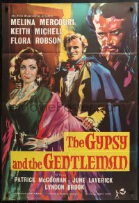 3x0582 GYPSY & THE GENTLEMAN English 1sh 1958 art of Melina Mercouri, directed by Joseph Losey!