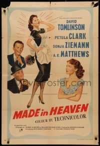 3x0588 MADE IN HEAVEN English 1sh 1952 love flew out the window when a foreign maid entered the scene!