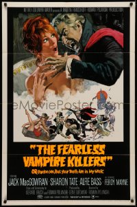 3x0827 FEARLESS VAMPIRE KILLERS style B 1sh 1967 great Frank Frazetta art, plus Tate attacked!