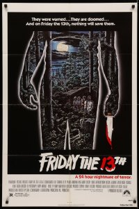 3x0848 FRIDAY THE 13th 1sh R1980s great Alex Ebel art, slasher classic, 24 hours of terror!