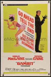 3x0855 GAMBIT 1sh 1967 McGinnis art of sexy Shirley MacLaine & Michael Caine preparing for crime!