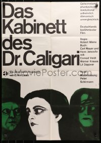 3x0122 CABINET OF DR CALIGARI German R1960s Conrad Veidt, very strange art by Blase!
