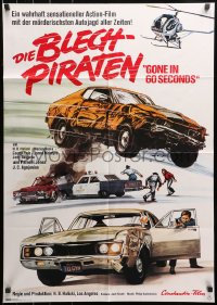 3x0154 GONE IN 60 SECONDS German 1976 car chase with helicopter and more, different Mort art!