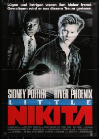 3x0177 LITTLE NIKITA German 1988 art of Sidney Poitier & River Phoenix, Cold War thriller!