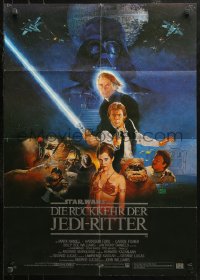 3x0210 RETURN OF THE JEDI German 1983 George Lucas classic, Mark Hamill, Harrison Ford, Sano art!