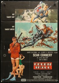 3x0225 THUNDERBALL German 1965 Sean Connery as James Bond 007 by Robert McGinnis & Frank McCarthy!