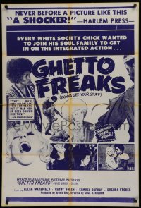 3x0860 GHETTO FREAKS 1sh 1972 every white society chick wanted to join his soul family, a shocker!