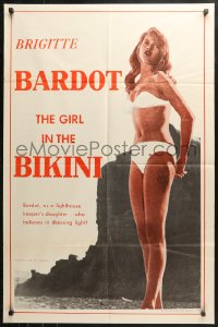 3x0866 GIRL IN THE BIKINI 1sh 1958 sexy full-length Brigitte Bardot in skimpy 2-piece swimsuit!