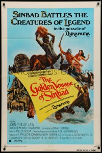 3x0874 GOLDEN VOYAGE OF SINBAD 1sh 1973 Ray Harryhausen, cool fantasy art by Mort Kunstler!